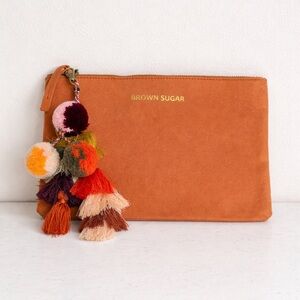 Brown Suga bag  with pom pom tassel